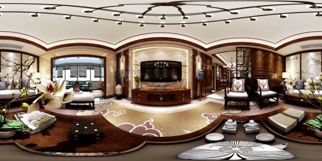 panorama antique chinese style family living room restaurant 16 3D मॉडल .c4d .max .obj .3ds .fbx .stl .blend 