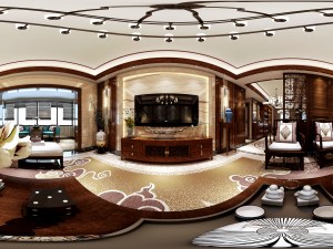 panorama antique chinese style family living room restaurant 16 Modèle 3D