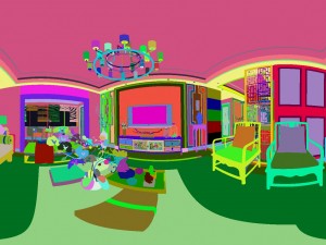 panorama antique chinese style family living room restaurant 16 3D मॉडल