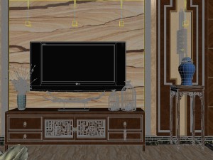 panorama antique chinese style family living room restaurant 16 3D मॉडल
