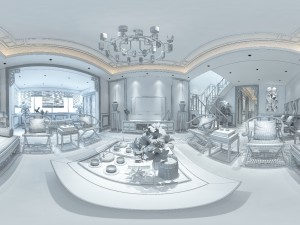 panorama antique chinese style family living room restaurant 17 Modelo 3D