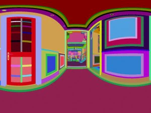 panorama antique chinese style family living room restaurant 17 3D Model