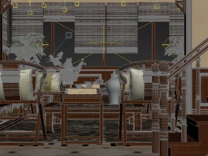 panorama antique chinese style family living room restaurant 17 Modelo 3D