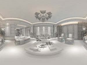 panorama antique chinese style family living room restaurant 18 Modelo 3D