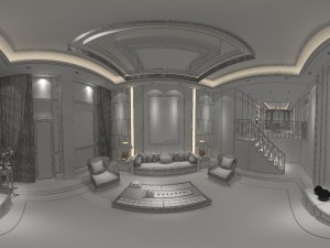 panorama antique chinese style family living room restaurant 20 Modelo 3D