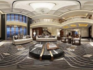 panorama antique chinese style family living room restaurant 21 3D 모델