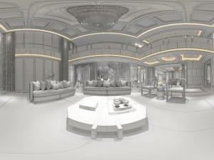 panorama antique chinese style family living room restaurant 21 3D Модель