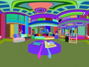 panorama antique chinese style family living room restaurant 21 3D Модель
