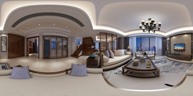 panorama antique chinese style family living room restaurant 22 3Dモデル .c4d .max .obj .3ds .fbx .stl .blend 