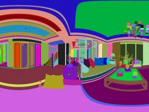 panorama antique chinese style family living room restaurant 22 3D Model