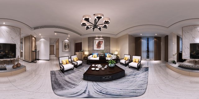 panorama antique chinese style family living room restaurant 24 3D Model .c4d .max .obj .3ds .fbx .stl .blend 