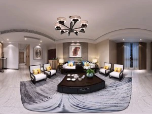 Панорама в старинном китайском стиле, семейная гостиная, ресторан 24 3D Модель