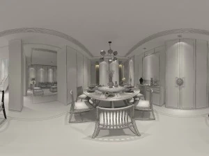 panorama antigo estilo chin&ecirc;s sala de estar restaurante espa&ccedil;o 02 Modelo 3D