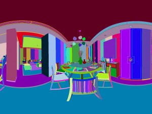 panorama antique chinese style living room restaurant space 02 3D Model