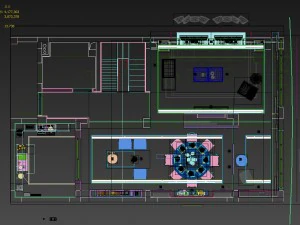 panorama antigo estilo chin&ecirc;s sala de estar restaurante espa&ccedil;o 02 Modelo 3D