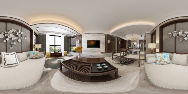 panorama antique chinese style living room restaurant space 03 Model 3D .c4d .max .obj .3ds .fbx .stl .blend 