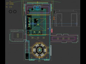 panorama antique chinese style living room restaurant space 03 Model 3D