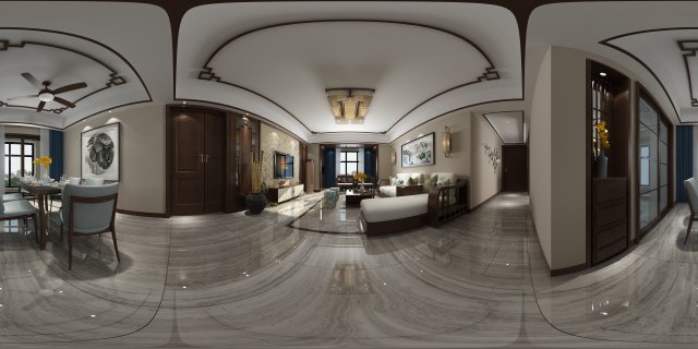 panorama antique chinese style living room restaurant space 05 Modelo 3D .c4d .max .obj .3ds .fbx .stl .blend 