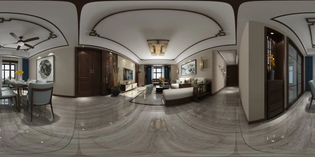panorama antique chinese style living room restaurant space 05 3D Model .c4d .max .obj .3ds .fbx .stl .blend 