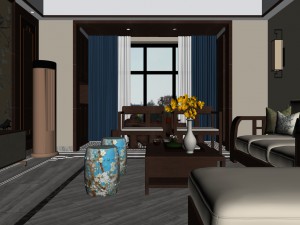 panorama antique chinese style living room restaurant space 05 Modelo 3D