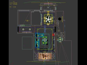 panorama antique chinese style living room restaurant space 05 3D Model