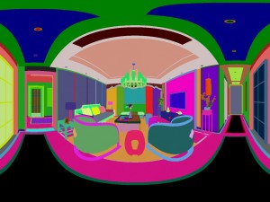 panorama antique chinese style living room restaurant space 07 3D Модель