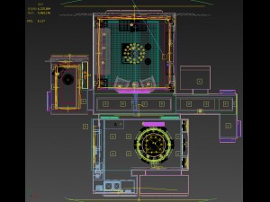 panorama antique chinese style living room restaurant space 07 3D Модель