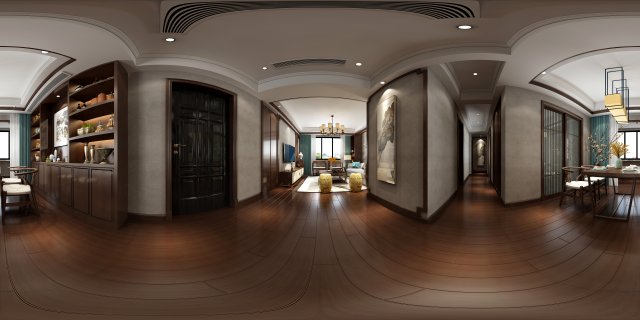 panorama antique chinese style living room restaurant space 08 3D 모델 .c4d .max .obj .3ds .fbx .stl .blend