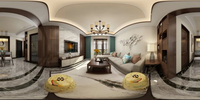 panorama antique chinese style living room restaurant space 09 3D Model .c4d .max .obj .3ds .fbx .stl .blend 