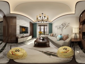 panorama antique chinese style living room restaurant space 09 Modelo 3D