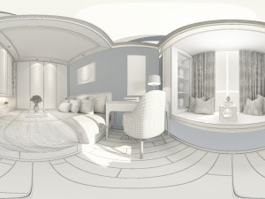 panorama antique chinese style living room restaurant space 09 Model 3D
