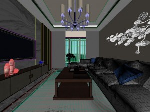 panorama antique chinese style living room restaurant space 09 Model 3D