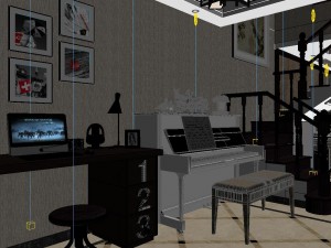 panorama antique chinese style living room restaurant space 10 Modello 3D