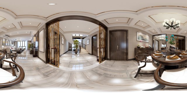 panorama antique chinese style living room restaurant space 11 Model 3D .c4d .max .obj .3ds .fbx .stl .blend 