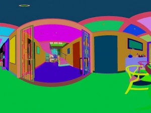 panorama antique chinese style living room restaurant space 11 3D Model