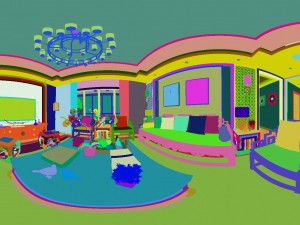 panorama antique chinese style living room restaurant space 12 3D Model