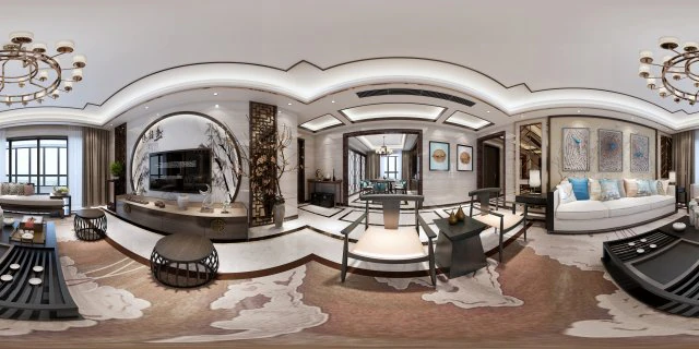 panorama antique chinese style living room restaurant space 13 3D Model .c4d .max .obj .3ds .fbx .stl .blend 