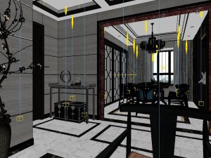 panorama antique chinese style living room restaurant space 13 Modèle 3D