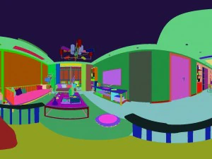 panorama antique chinese style living room restaurant space 14 3D Model