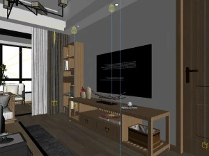 panorama antique chinese style living room restaurant space 14 3D Model