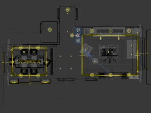 panorama antique chinese style living room restaurant space 14 3D Model