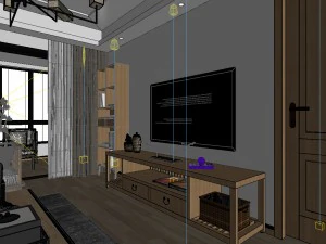panorama antique chinese style living room restaurant space 14 3D Model