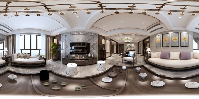 panorama antique chinese style living room restaurant space 15 Modelo 3D .c4d .max .obj .3ds .fbx .stl .blend 