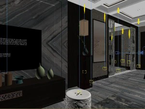 panorama antika &Ccedil;in tarzı oturma odası restoran alanı 15 3D Model