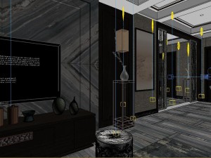 panorama antique chinese style living room restaurant space 15 Modelo 3D