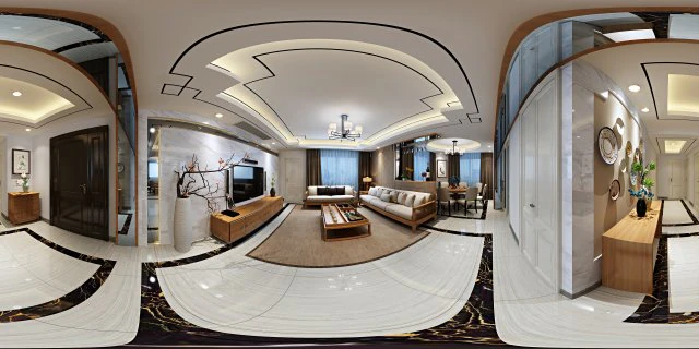 panorama antique chinese style living room restaurant space 17 3D Model .c4d .max .obj .3ds .fbx .stl .blend 