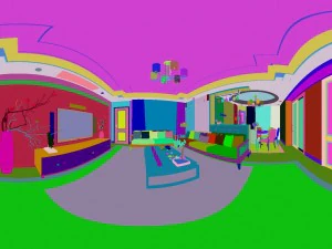 panorama antique chinese style living room restaurant space 17 3D Model