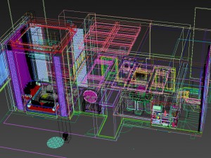 panorama antique chinese style living room restaurant space 18 3D Model