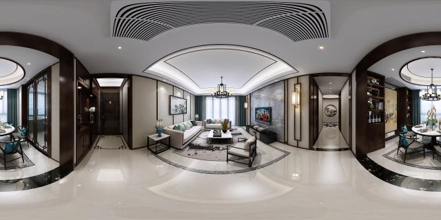 panorama antique chinese style living room restaurant space 19 3D Model .c4d .max .obj .3ds .fbx .stl .blend 