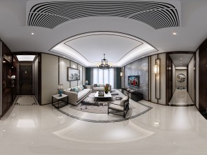 panorama antique chinese style living room restaurant space 19 3D Модель